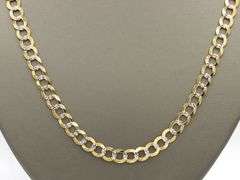 14kt diamond cut two tone curb link chain necklace