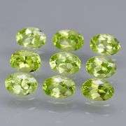 Oval cut! Untreated! Matched! 7.08ct Peridot set!