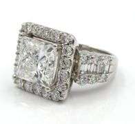 Platinum 7.27ct lab grown diamond halo ring