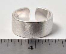 Simple Textured Thick Band Ring in Sterling Silver