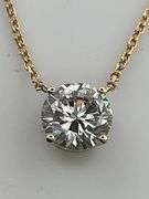 BRAND NEW 14K WHITE GOLD DIAMOND SOLITAIRE CHAIN AND PENDNANT