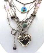 Group lot of 7 Vintage 925 sterling silver necklaces