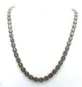 Darling Antique 14K Gold Over Sterling Silver Cognac Diamond Center Stone & Diamond Necklace