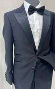 Black 2-Button Peak Lapel Style, Slim Fit Tuxedo Suit