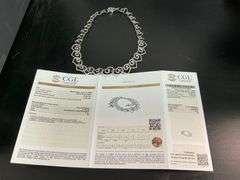 CERTIFIED BRAND NEW 18K WHITE GOLD DIAMOND HEART NECKLACE