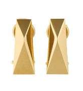 Versace Polished Geometric Omega Back Earrings in 18K