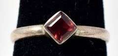 Red Gemstone Ring in Sterling Silver