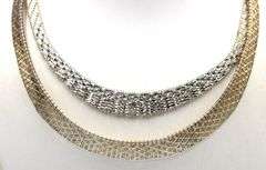 Group lot of 2 vintage 925 sterling silver necklaces