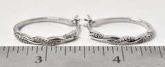 Diamond Hoop Earrings in Sterling Silver