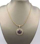 Stunning Massive 25.58CTS Round Cabochon-Cut Star Ruby & 3.40CTW White Sapphire Pendant on Adjustabl