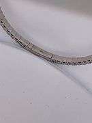 CERTIFIED 14K WHITE GOLD DIAMOND FLEXIBLE BANGLE BRACELET