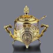 Gold Candy Dish with Glass Body