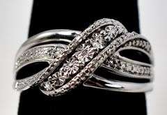 Diamond Ring in Sterling Silver