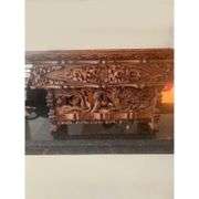 Solid Elm Wood Hand-Carved Meditation Table