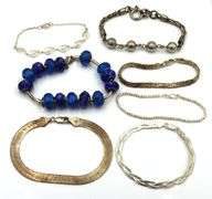 Group lot of 7 Vintage 925 sterling silver bracelets