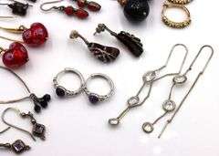 Vintage 925 sterling silver group lot of earrings