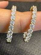 14K Yellow Gold Lab Diamond Hoops