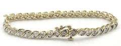 10kt Yellow gold 2ctw diamond tennis bracelet