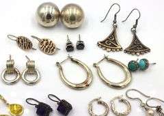 Group lot of Vintage 925 sterling silver earrings