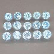 Matched! 15 piece 15.30ct full fire sky blue Topaz set!