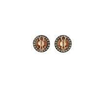 0.60ctw Diamond Frame Dome Button Omega Back Earrings in 14K