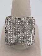 BRAND NEW MEN'S CERTIFIED 14K WHITE GOLD LARGE DIAMOND RING 9.00 CARATS