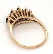 Pretty 10K YG Marquise Sapphire Ring