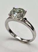Sparkling 14 K White Gold Plate 3.25 Ct Lab Simulated Diamond Ring