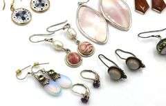 Vintage 925 sterling silver group lot of earrings