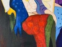 Rare Original Itzchak Tarkay Mixed Media on Canvas Framed
