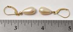 Wonderful 14K Yellow Gold Pearl Dangle Earrings