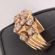 MEN'S CERTIFIED 14K YELLOW GOLD DIAMOND NUGGET RING