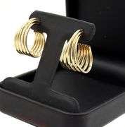 14kt Yellow gold 5 row J hoops