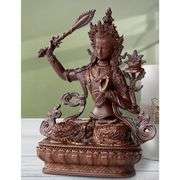 Handmade Manjusri Buddha Pure Copper