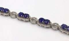 Ethereal14K White Gold Over Sterling Silver Embellished W/ 13.09CTW Round Faceted Blue Sapphire & Di