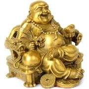Brass Laughing Buddha of Wealth, Happiness & Good Luck