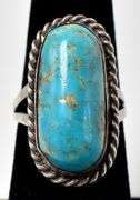 Vintage Native American Turquoise Ring in Sterling Silver