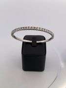CERTIFIED 14K WHITE GOLD DIAMOND FLEXIBLE BANGLE BRACELET