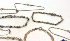Group lot of 14 vintage 925 sterling silver bracelets