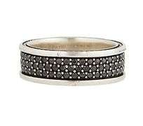 Gents David Yurman 1.94ctw Black Diamond Triple Row Band Ring in Sterling