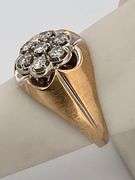 MENS CERTIFIED BRAND NEW 14K GOLD AND DIAMOND CLUSTER RING