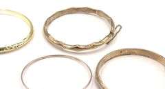 Vintage 925 sterling silver group lot of 6 cuff bangles