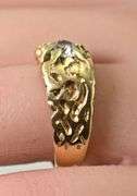 Unisex 14K Yellow Gold Nugget Ring with 1/2 CT. Diamond