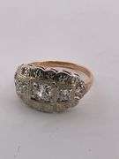 CERTIFIED 14K ROSE GOLD ANTIQUE DIAMOND RING