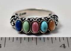Vintage Carolyn Pollack Multi-Gemstone Ring in Sterling Silver