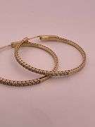 14K YELLOW GOLD FLEXIBLE HOOP EARRING WITH DIAMONDS .IT'S TIMELESS, CLASSIC, FASHIONABLE, LIGHTWEIGH