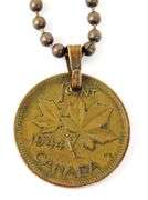 1944 Canadian Penny Pendant and Chain
