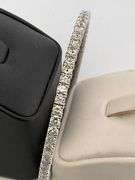 CERTIFIED 14K WHITE GOLD DIAMOND FLEXIBLE BANGLE BRACELET