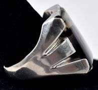 Banded Agate Gemstone Men's Ring in Sterling Silver