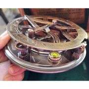 Brass Sundial Compass Nautical Clock with Rosewood Case